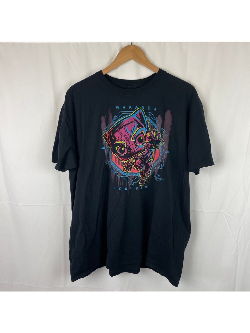 Funko Pop Black Panther Wakanda Forever Black Short Sleeve T Shirt Size 2XL